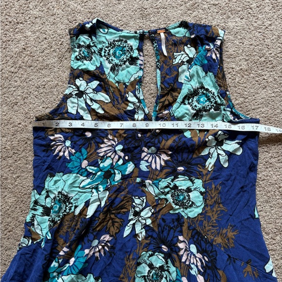 Free People Backyard Print Ocean Combo Dress Size Medium. - Picture 6 of 8